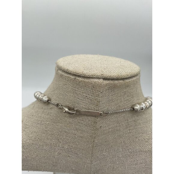 Vintage Silver Beaded Necklace 20" Lobster Clasp - Picture 3 of 4